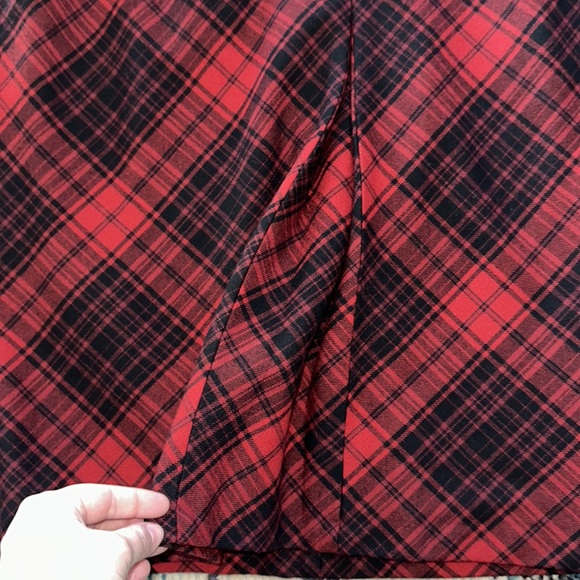 Talbots Wool Blend Plaid Long Pencil Pleated Front Skirt Size 16W - Picture 2 of 3